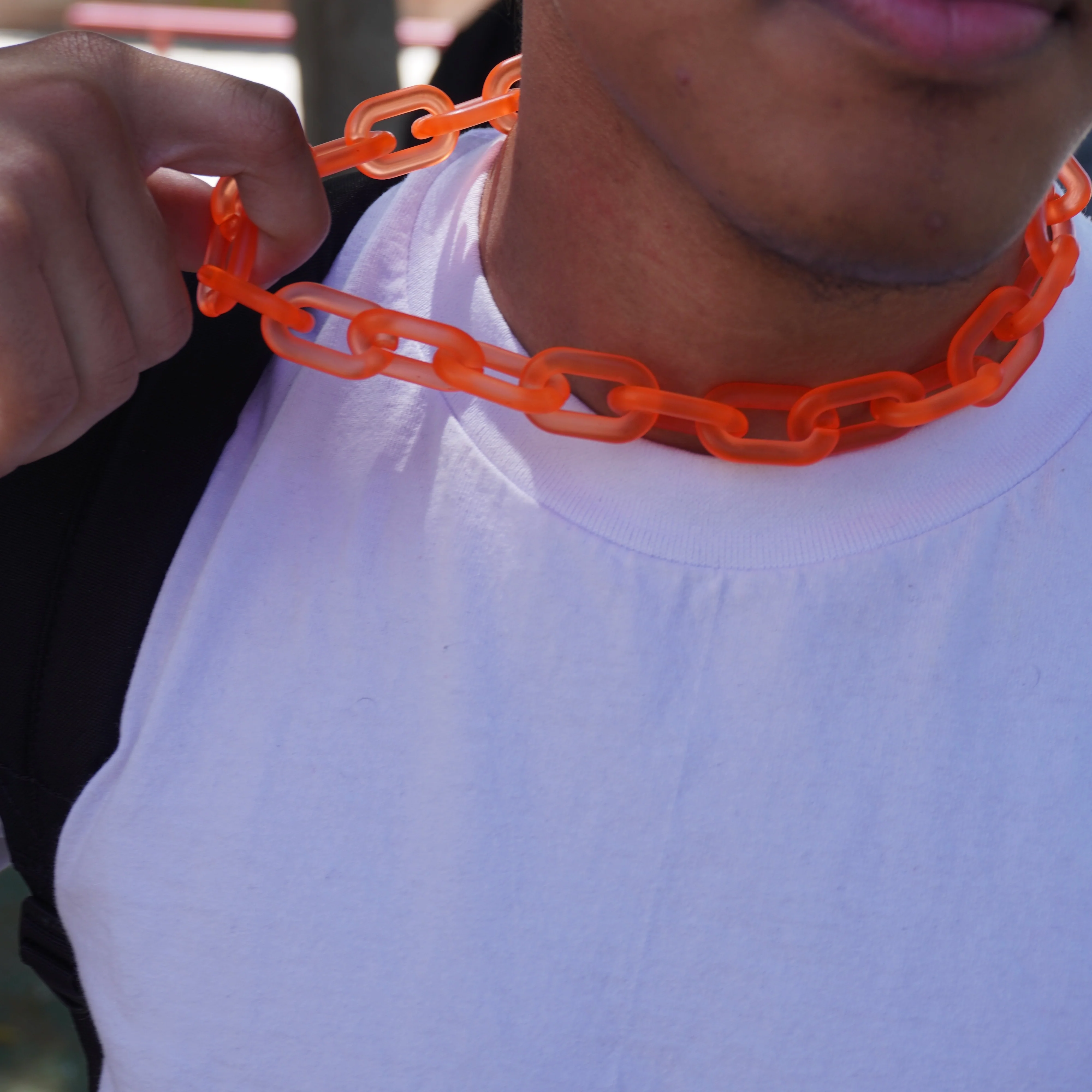 Orange X-Ray Link Necklace - Image 5