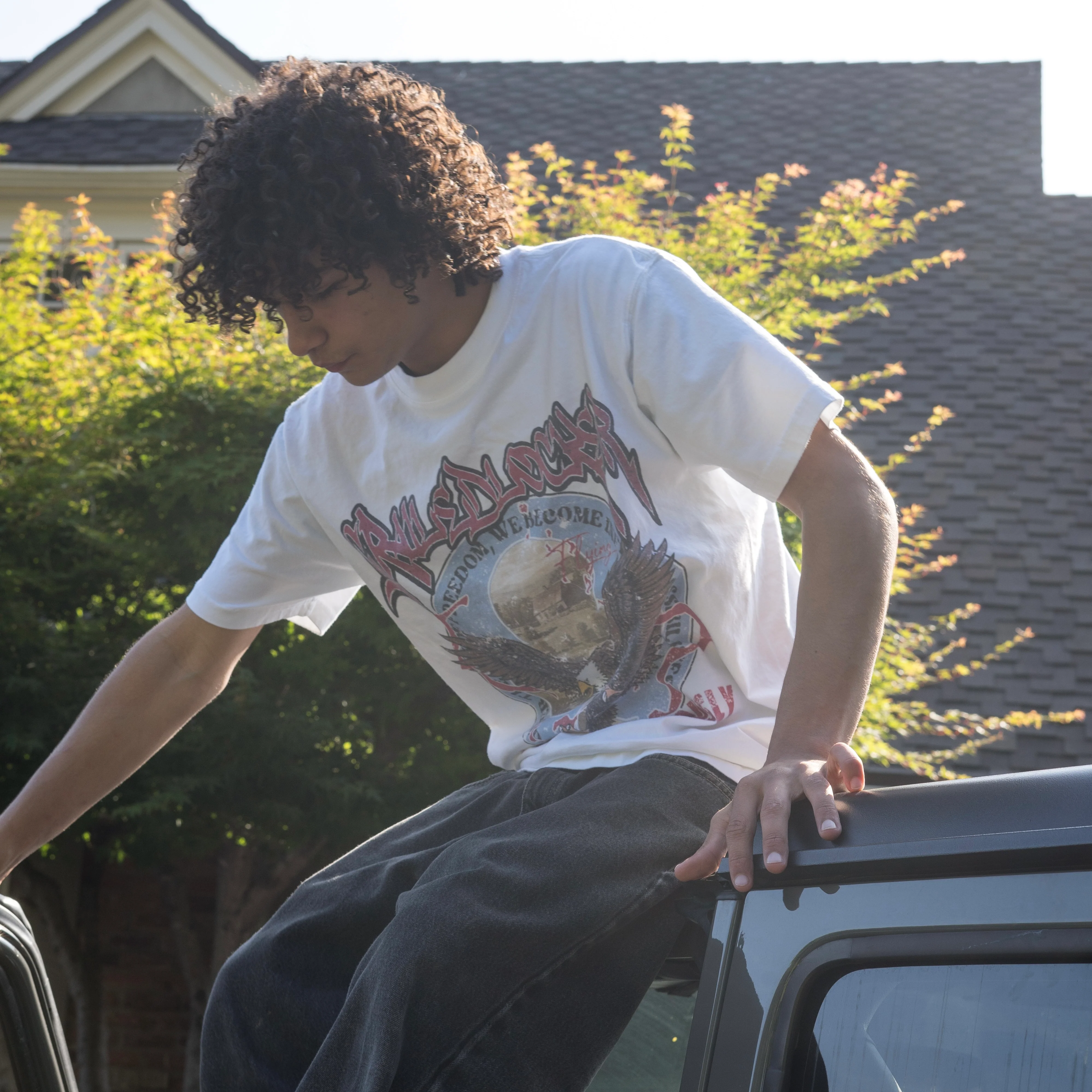 "Vintage Eagle Tee" (White) - Image 7
